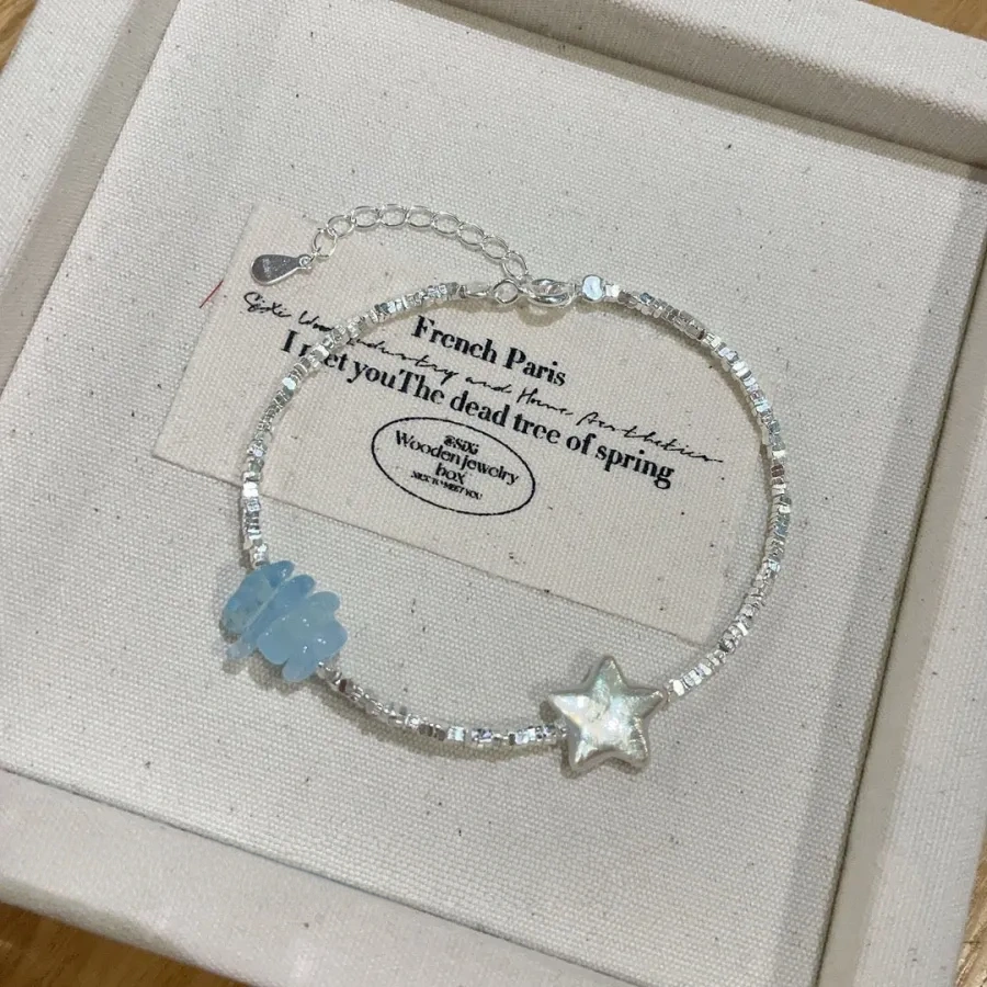 925 Silver Star Baroque Freshwater Pearl Crushed Silver Bracelet