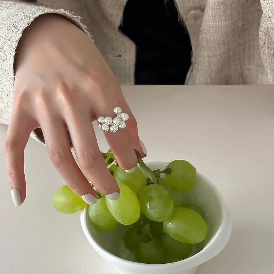 925 Silver Grape Bunch Ring