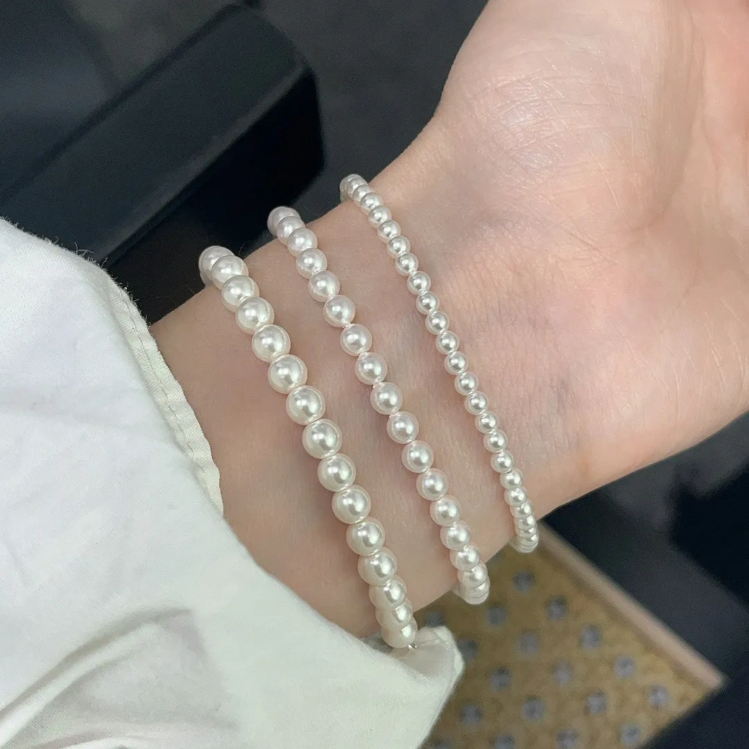 925 Silver Millet Beads Pearl Bracelet