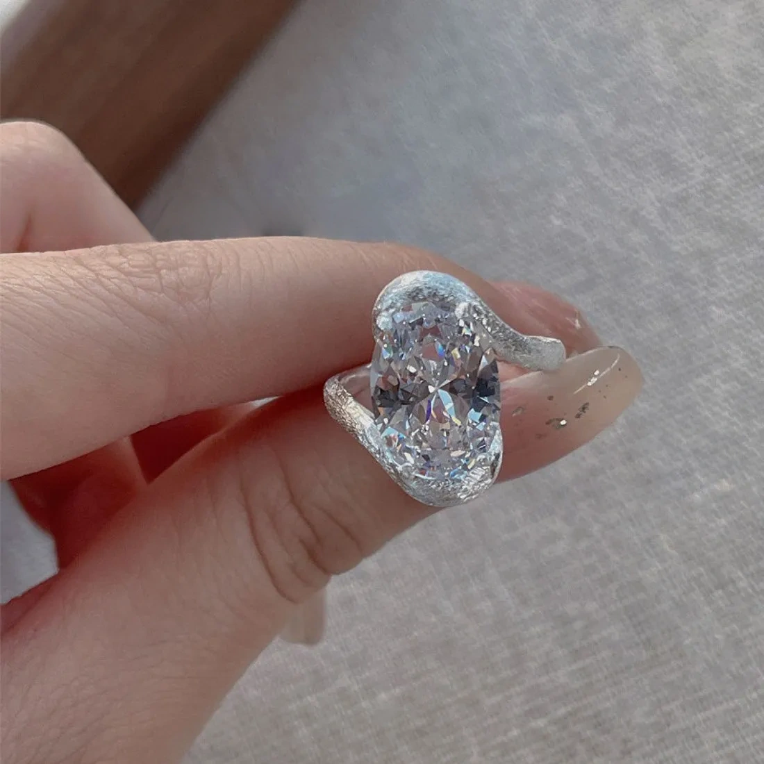 925 Silver Aurora Zircon Ring