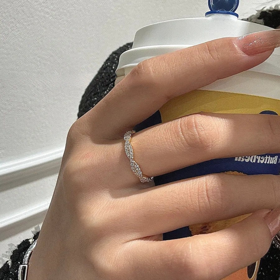 High Quality 925 Silver Gold Plated Diamond Cross Ring