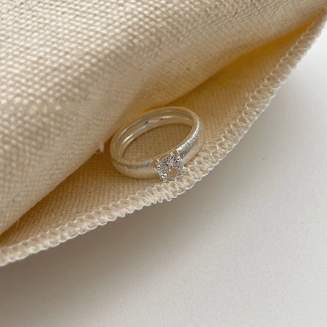 925 silver Guru zircon plain ring ring