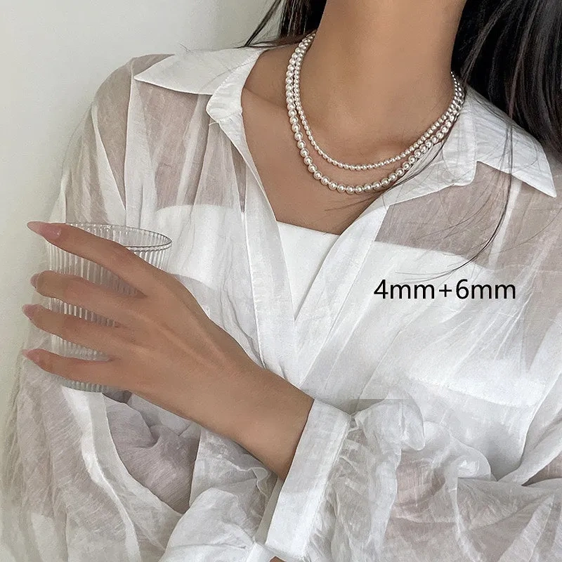 Super textured!! Faux pearl necklace~