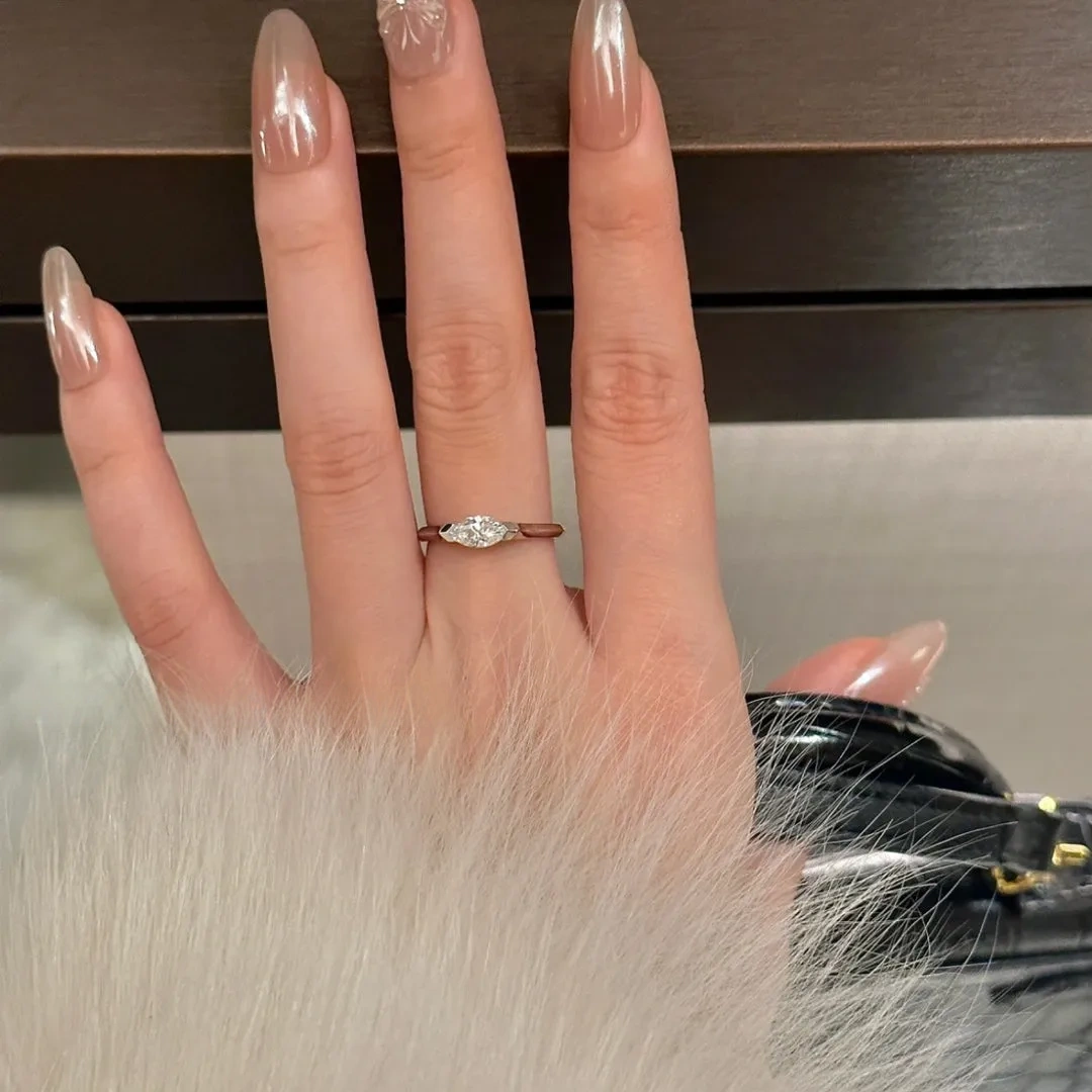 925 Silver Marquise High Carbon Diamond Ring