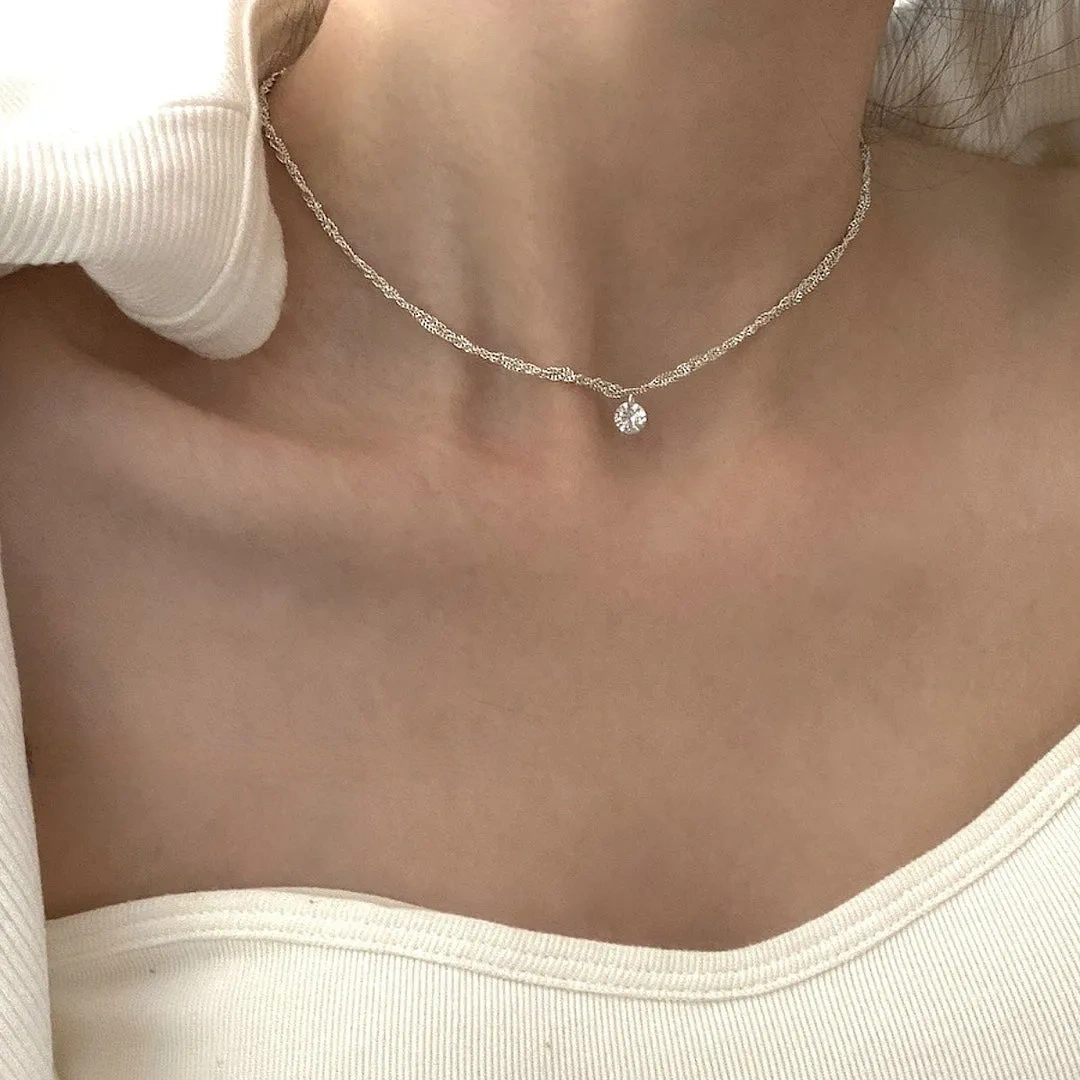 925 silver moissanite necklace