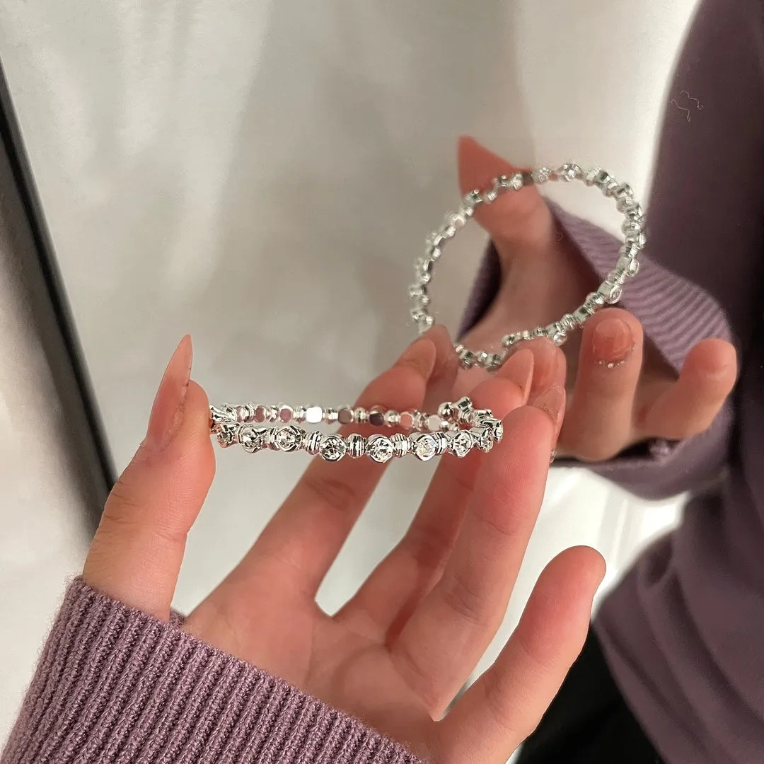 Delicate beaded zircon half-bracelet soft bracelet