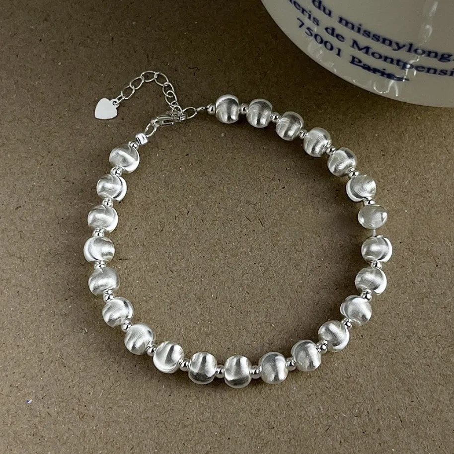 925 silver cat's eye brushed bracelet