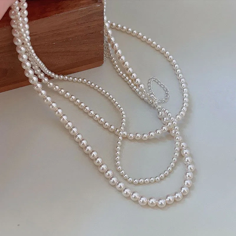 Super textured!! Faux pearl necklace~