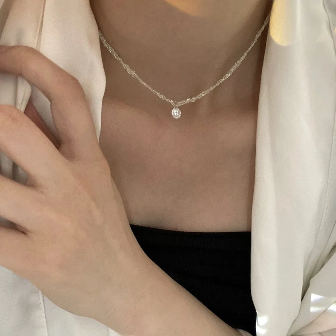 925 silver moissanite necklace