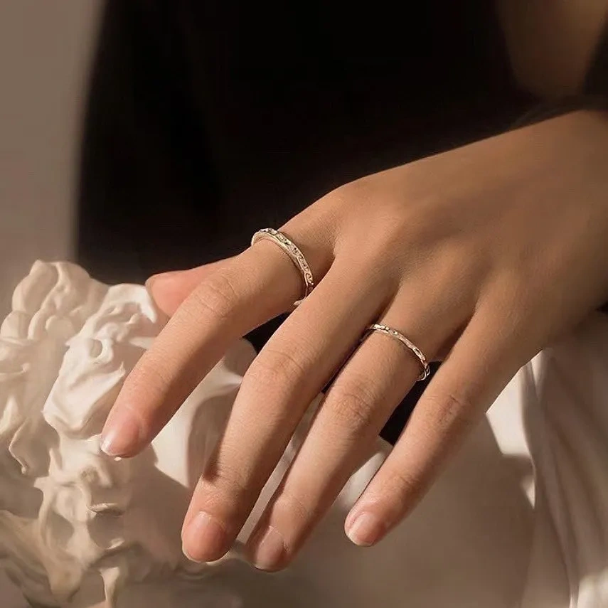 925 Silver Stone Pattern Ring