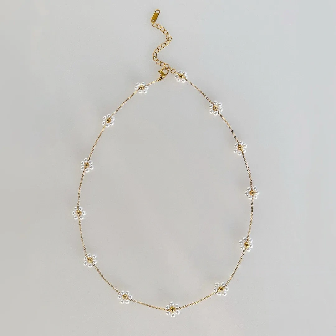 Pearl floret necklace bracelet