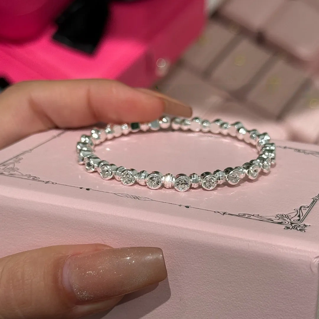 Delicate beaded zircon half-bracelet soft bracelet