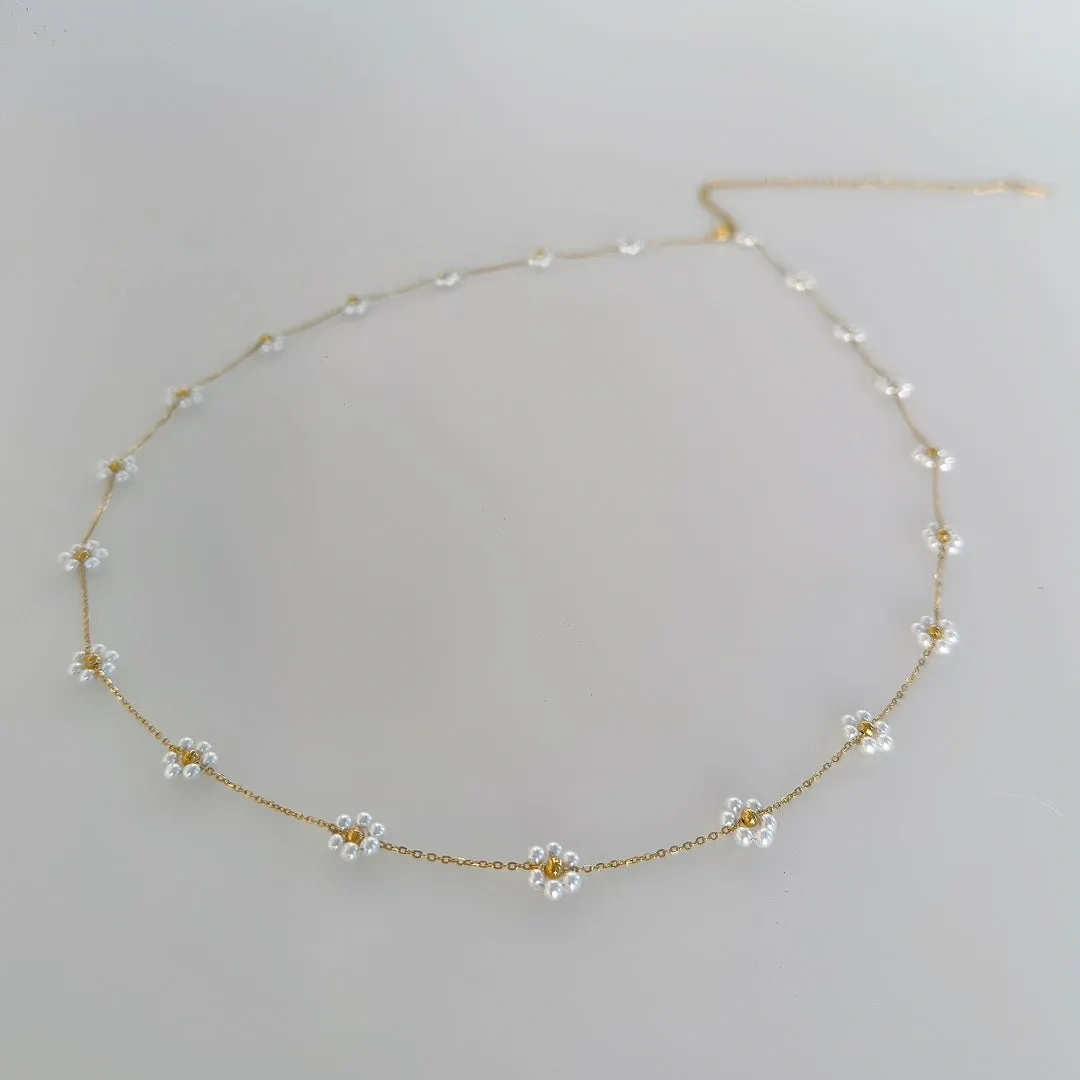 Pearl floret necklace bracelet