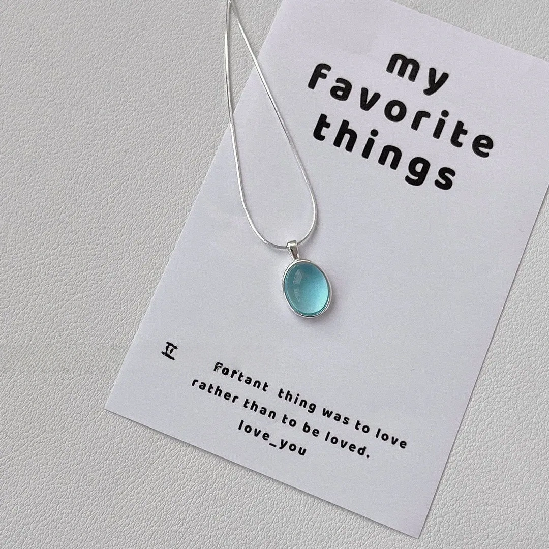 925 silver aquamarine necklace