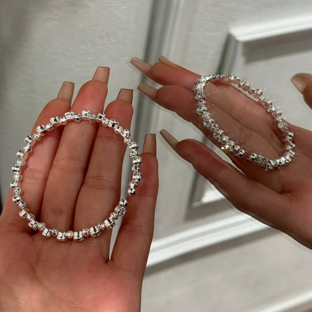 Delicate beaded zircon half-bracelet soft bracelet