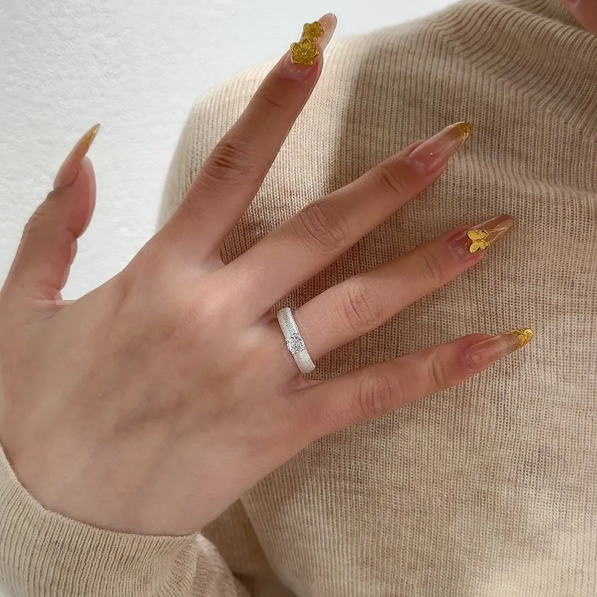 925 silver Guru zircon plain ring ring