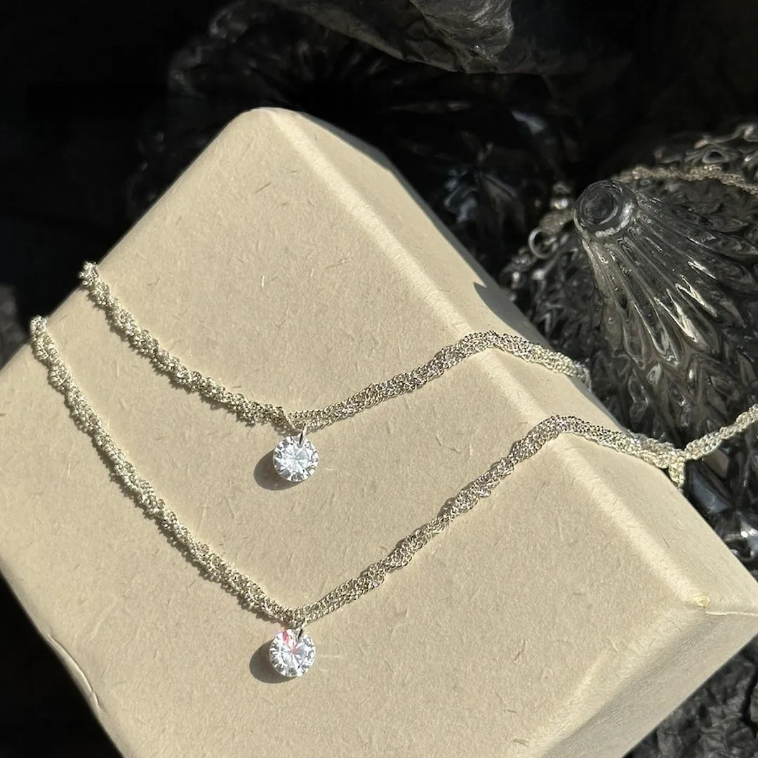 925 silver moissanite necklace