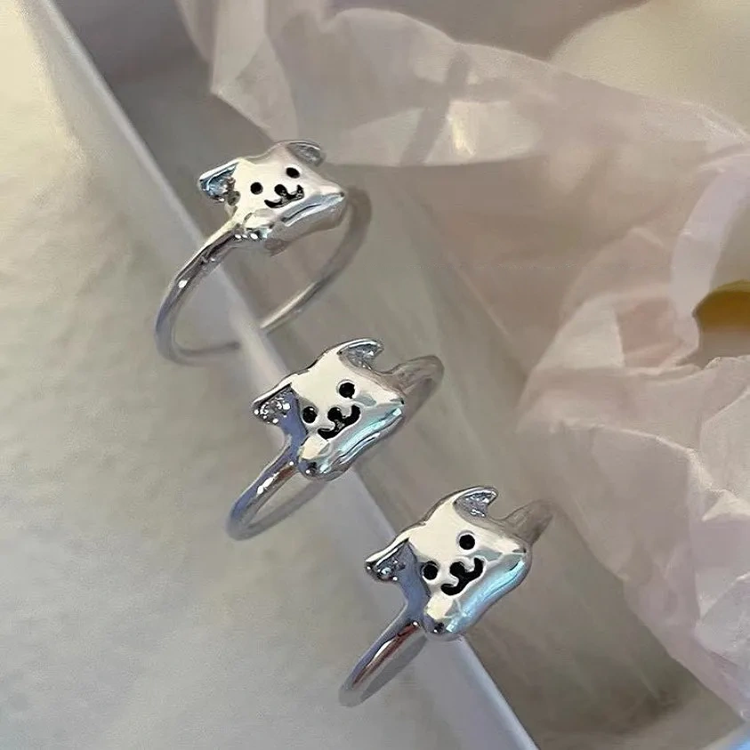 925 Silver Cartoon Puppy Ring
