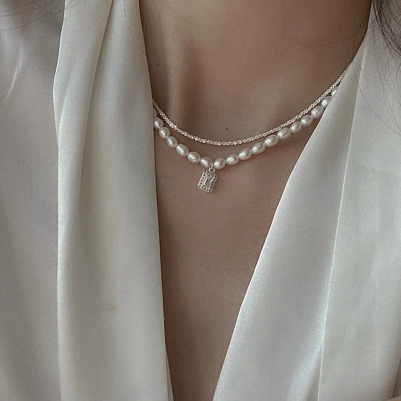 925 Silver Natural Pearl Necklace
