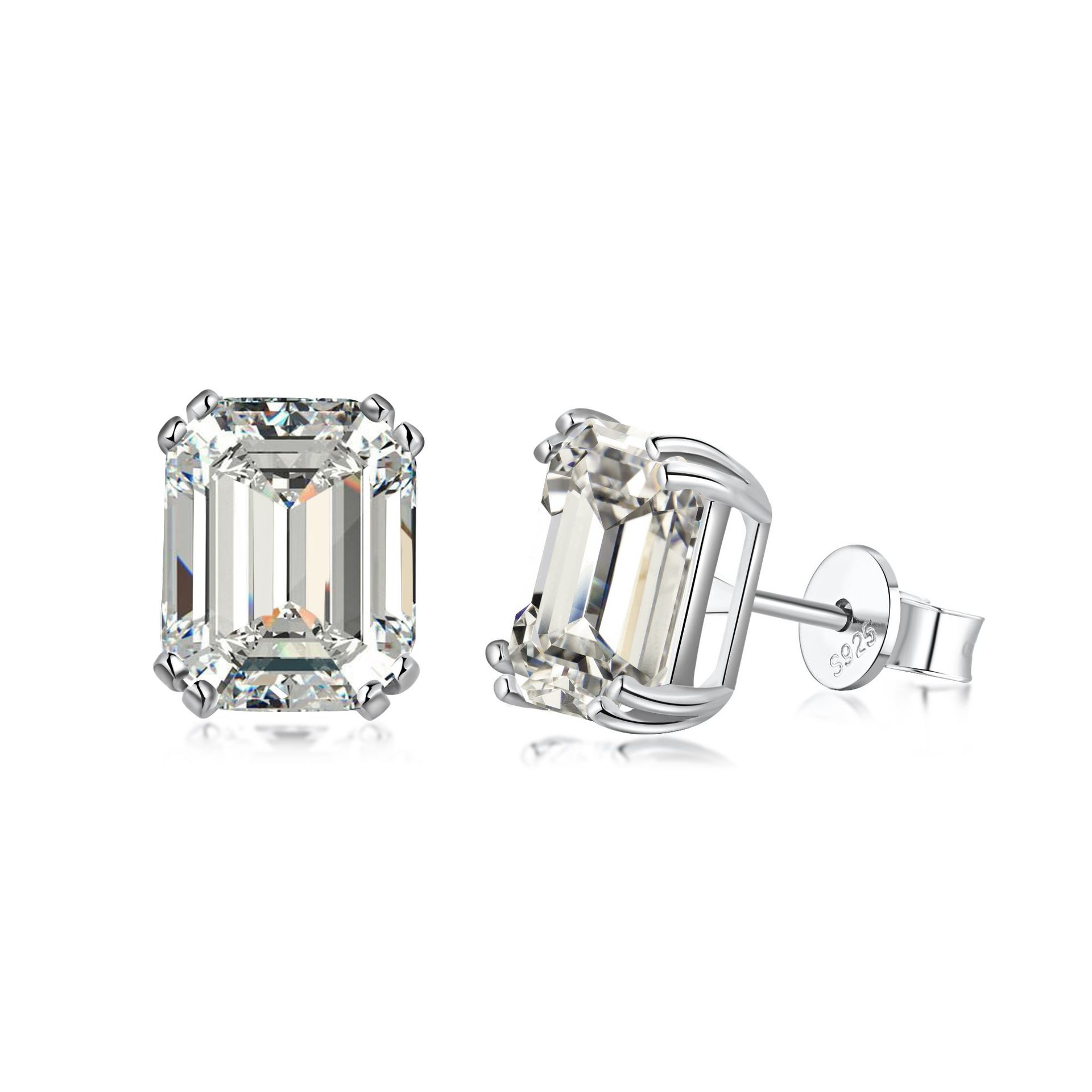 Emerald Cut 2CT Lab Grown Diamond Earrings