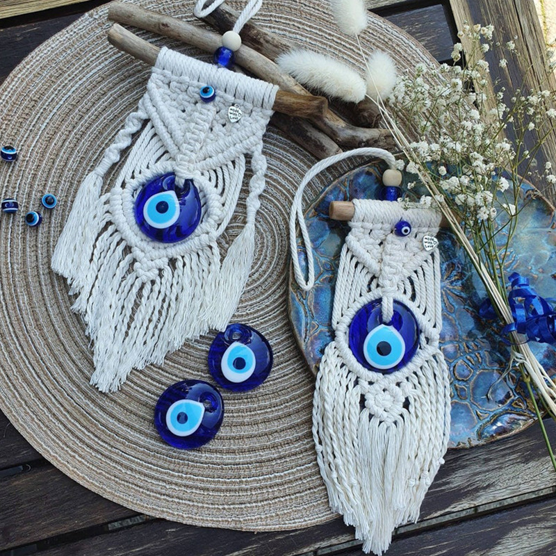 Twine Braided Evil Eye Wall Hanging Art