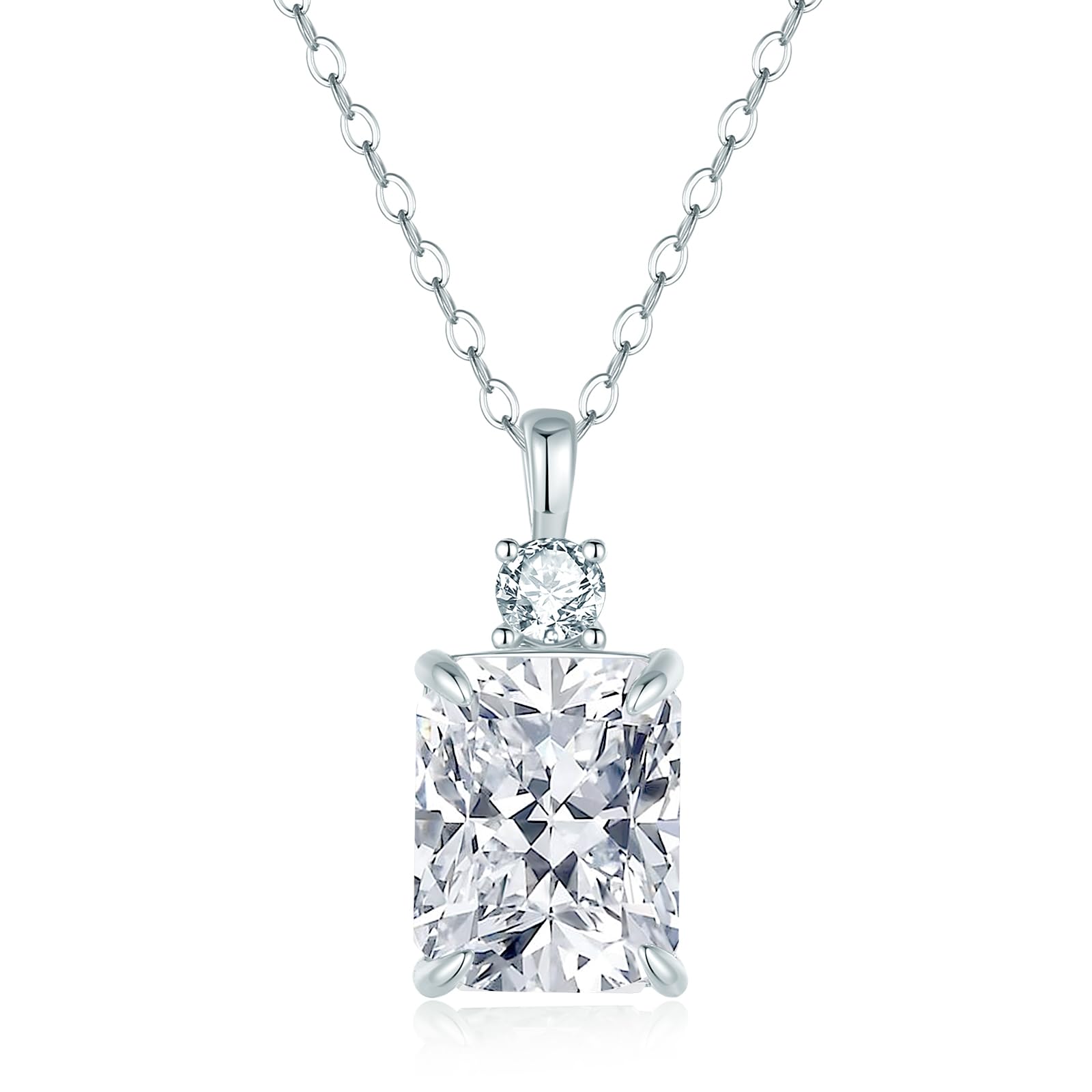 Radiant Cut 5 CT Lab Grown Diamond Elegant Pendant Necklace