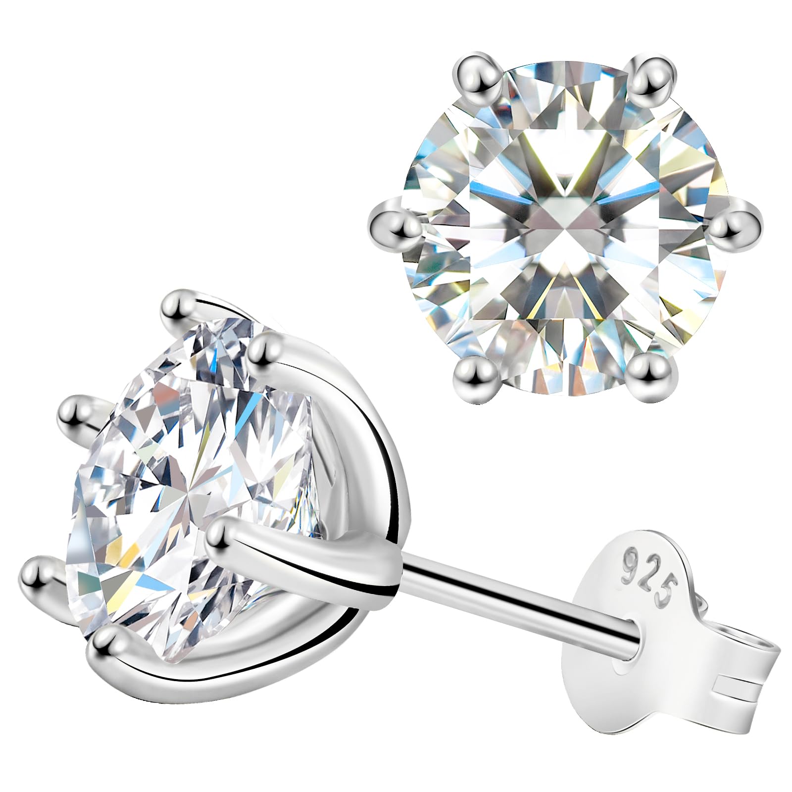 Round Cut Lab Grown Diamond Earrings