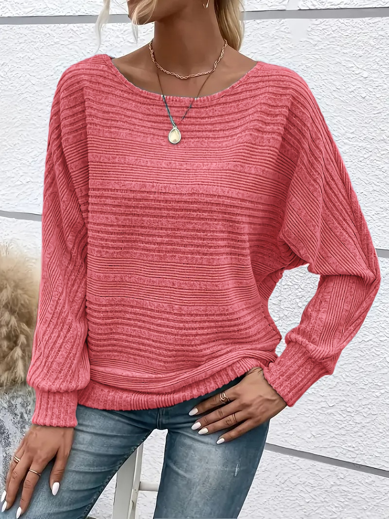 Women's Soft Solid Batwing Sleeve Pullover Long Sleeve Top(BUY 2 FREE SHIPPING)