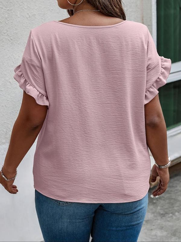 Women's Summer Ruffle Sleeve Round Neck T-Shirt（Buy 2 Free Shipping）