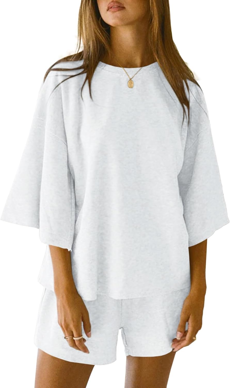 HOT SALE Women's 3/4 Sleeve Tops and Elastic Waist Shorts Lounge Set (Buy 2 Free Shipping)