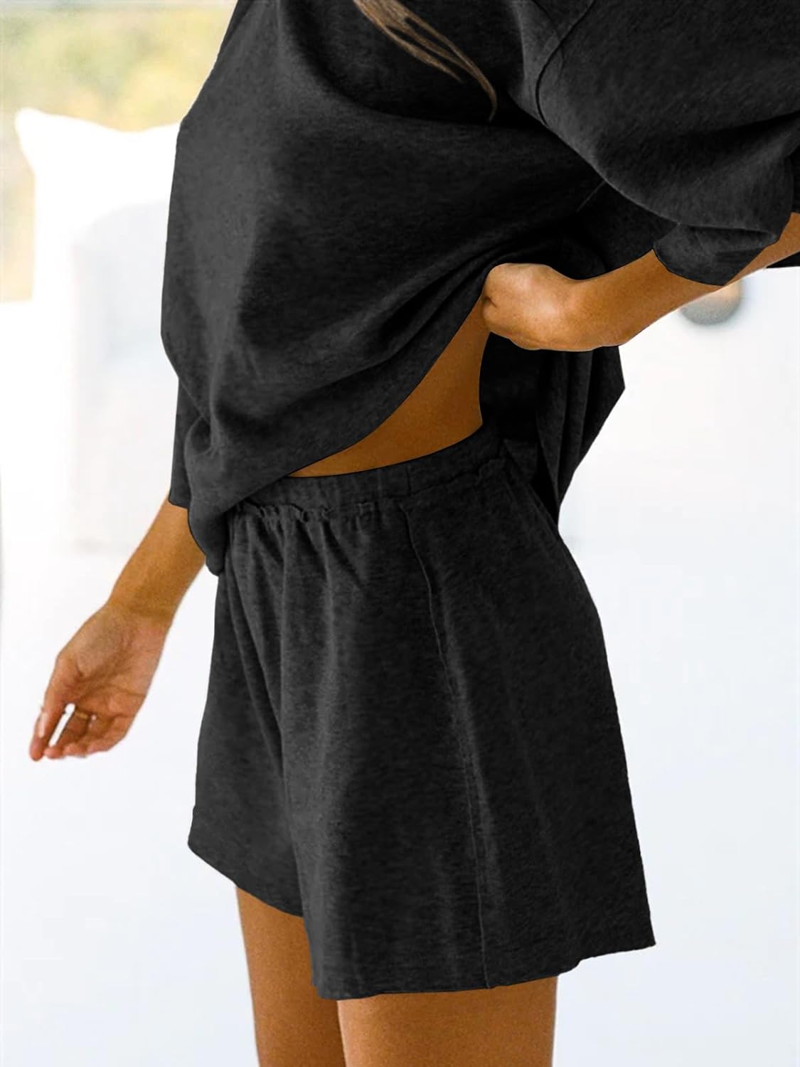 HOT SALE Women's 3/4 Sleeve Tops and Elastic Waist Shorts Lounge Set (Buy 2 Free Shipping)