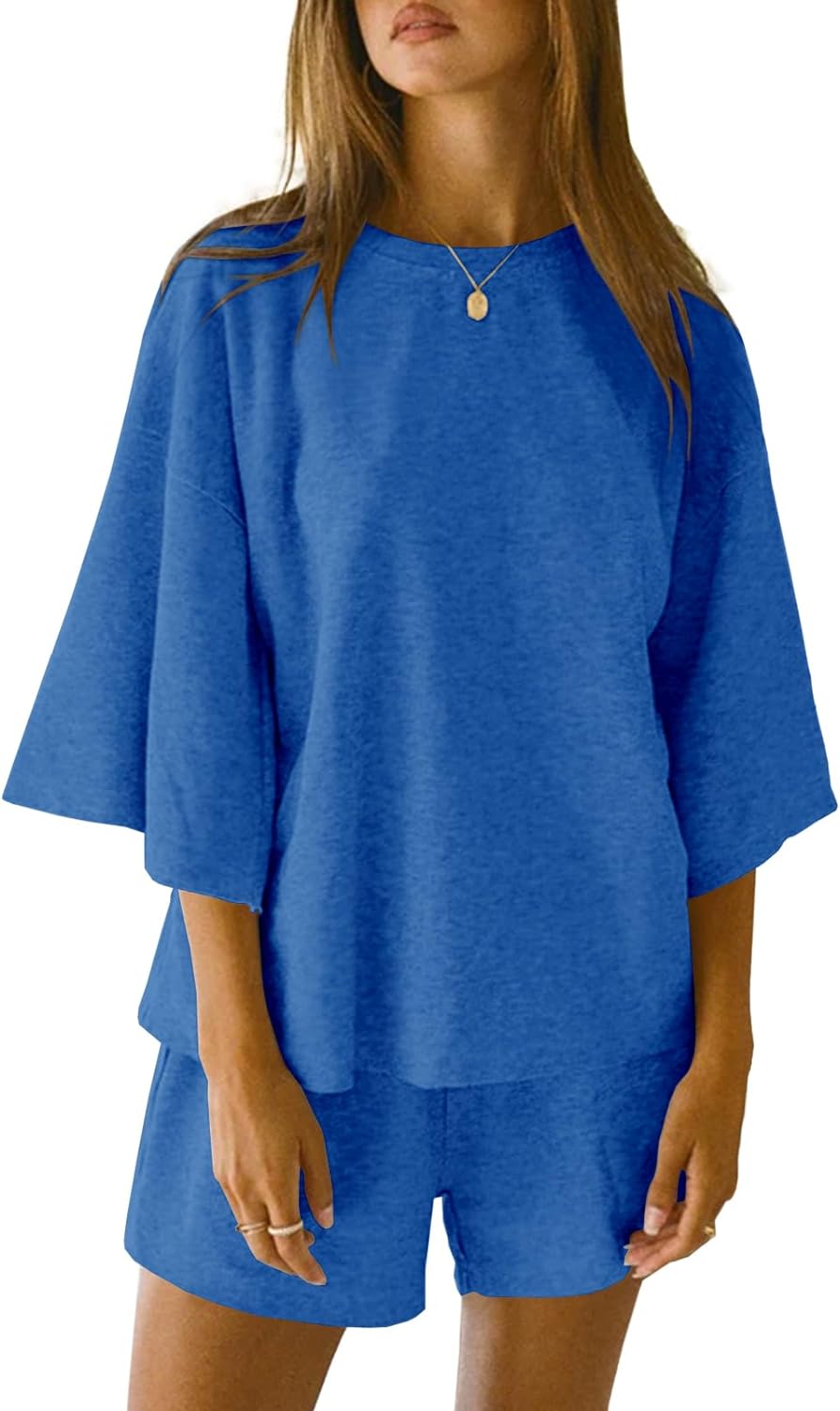 HOT SALE Women's 3/4 Sleeve Tops and Elastic Waist Shorts Lounge Set (Buy 2 Free Shipping)