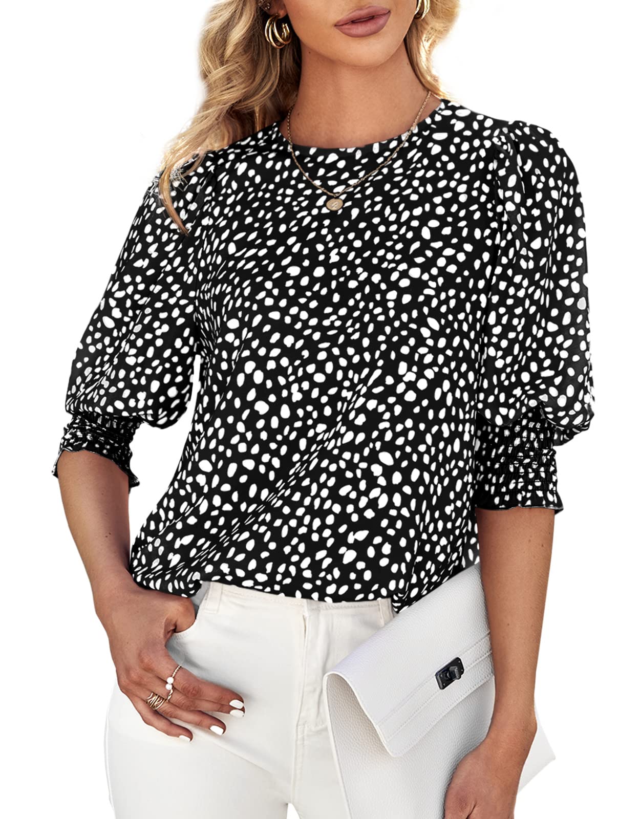 Women's Polka Dot Three-quarter Sleeve T-Shirt Top（Buy 2 Free Shipping)