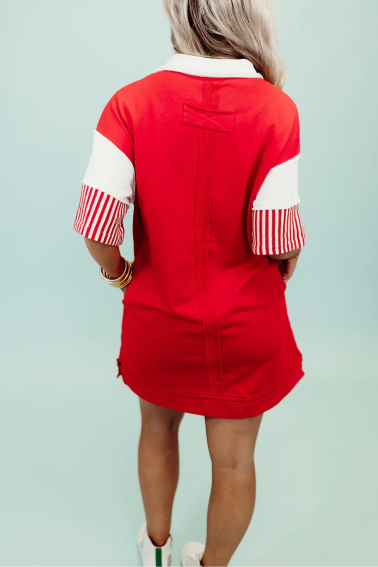 Color Block Notch Neck Mini Dress (BUY 2 FREE SHIPPING)