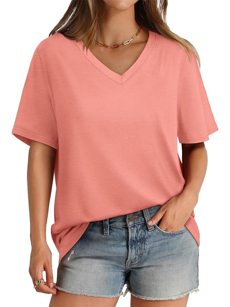 Womens V Neck Short Sleeve T Shirts (BUY 3 FREE SHIPPING)
