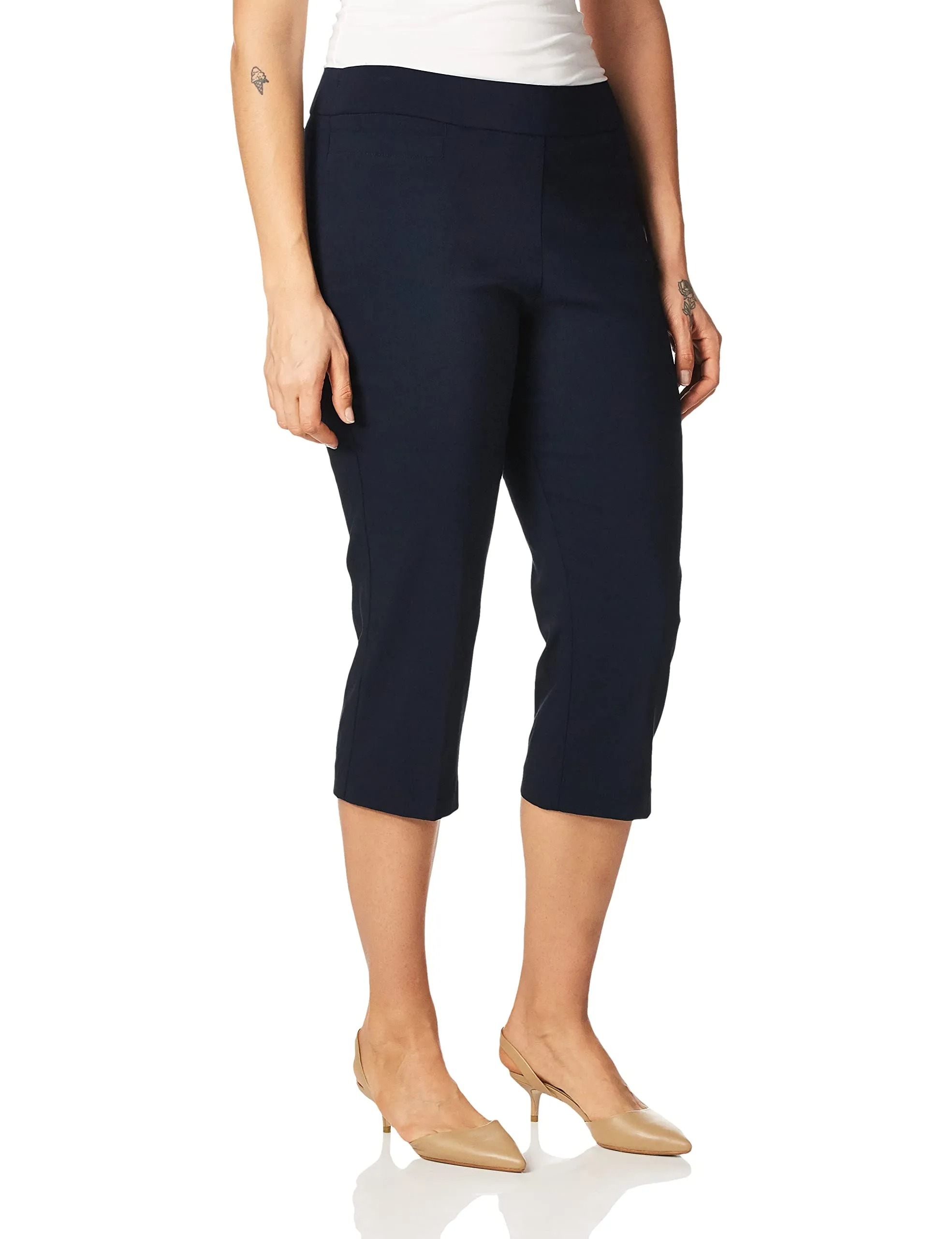HOT SALE Women's High Waist Pull on Capri L Pocket