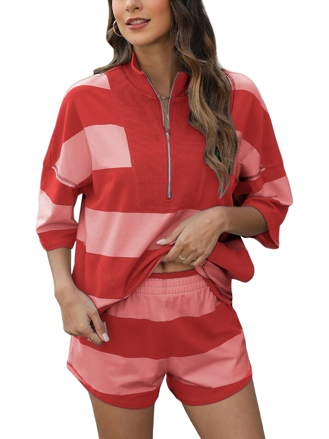 Women's Stripe 2 Piece Lounge Set (Buy 2 Free Shipping)
