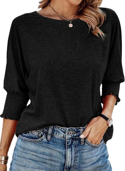 Cute Crewneck Tees 3/4 Sleeve T-Shirts Blouses (Buy 3 Free Shipping)
