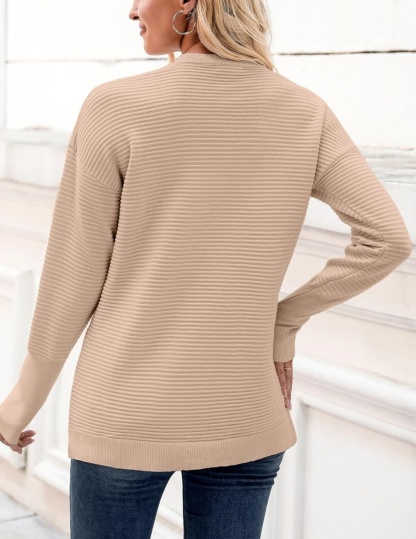 New Oversized Crew Neck Ribbed Knit Sweater (Buy 2 Free Shipping)