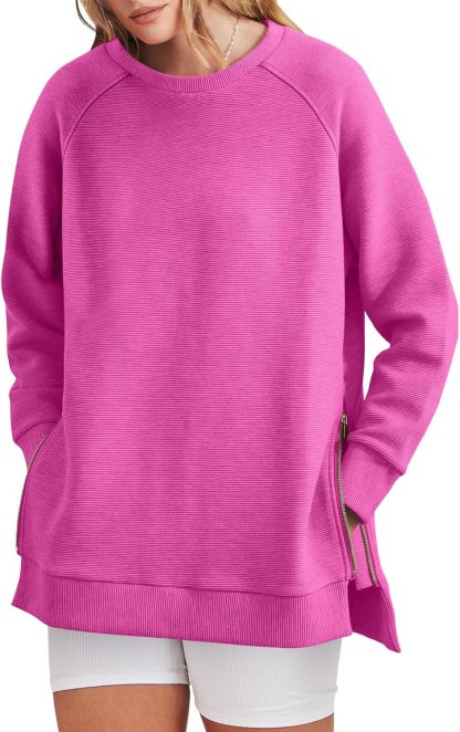 Women‘s Oversized Sweatshirt Crewneck Long Sleeve Tunic Pollover Shirts