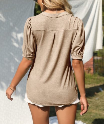 Puff Sleeve Loose Dressy Blouses (Buy 3 Free Shipping)