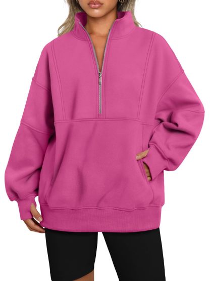 Women's Half Zip Oversized Sweatshirts with Pockerts(Buy 2 Free Shipping)