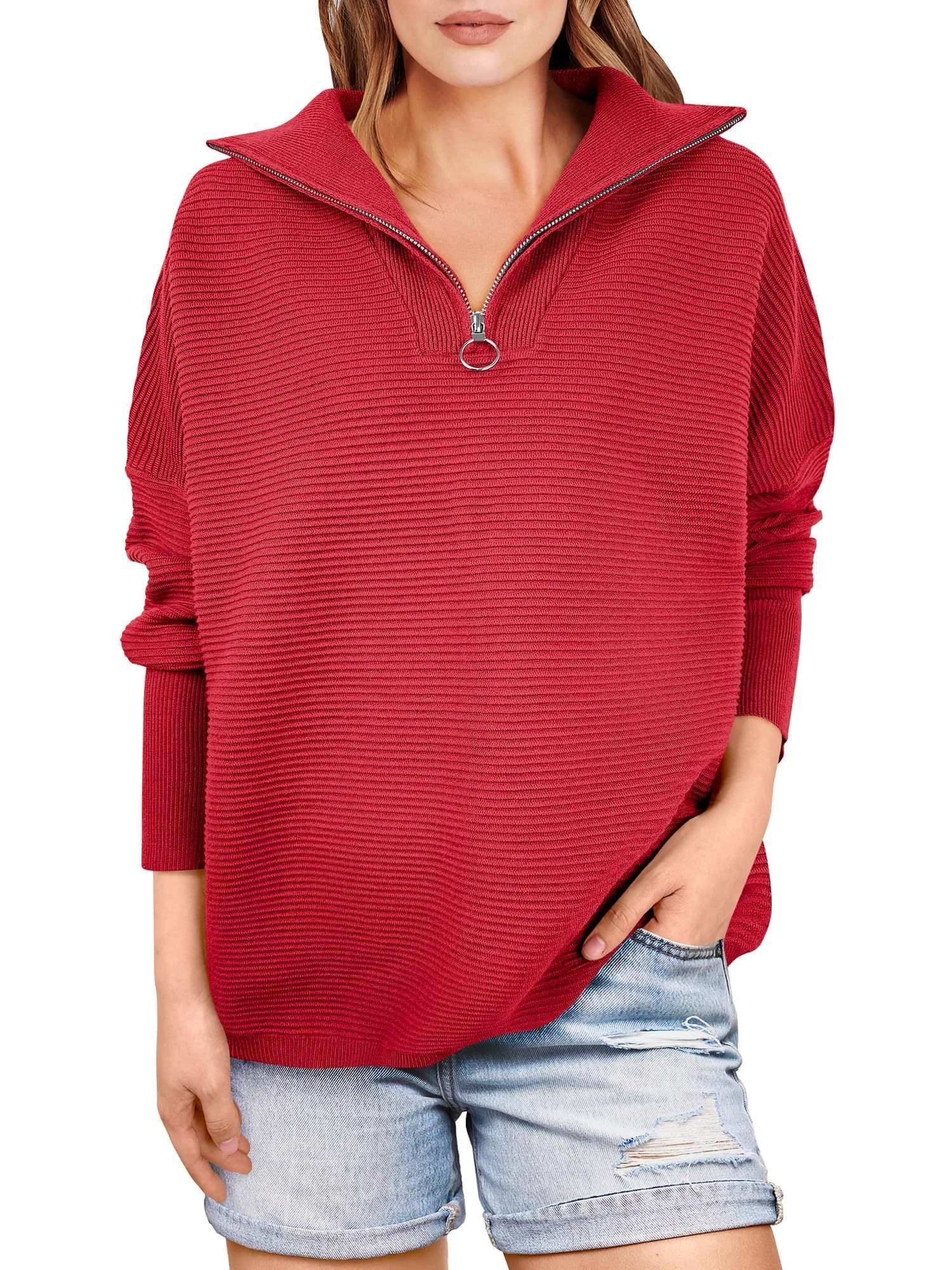 Quarter Zip Rib Knit Cozy Pullover (Buy 2 Free Shipping)