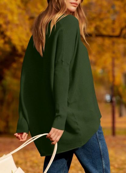Women's Oversized Dolman Sleeve Knitted Pullover Casual Sweater(Buy 2 Free Shipping)