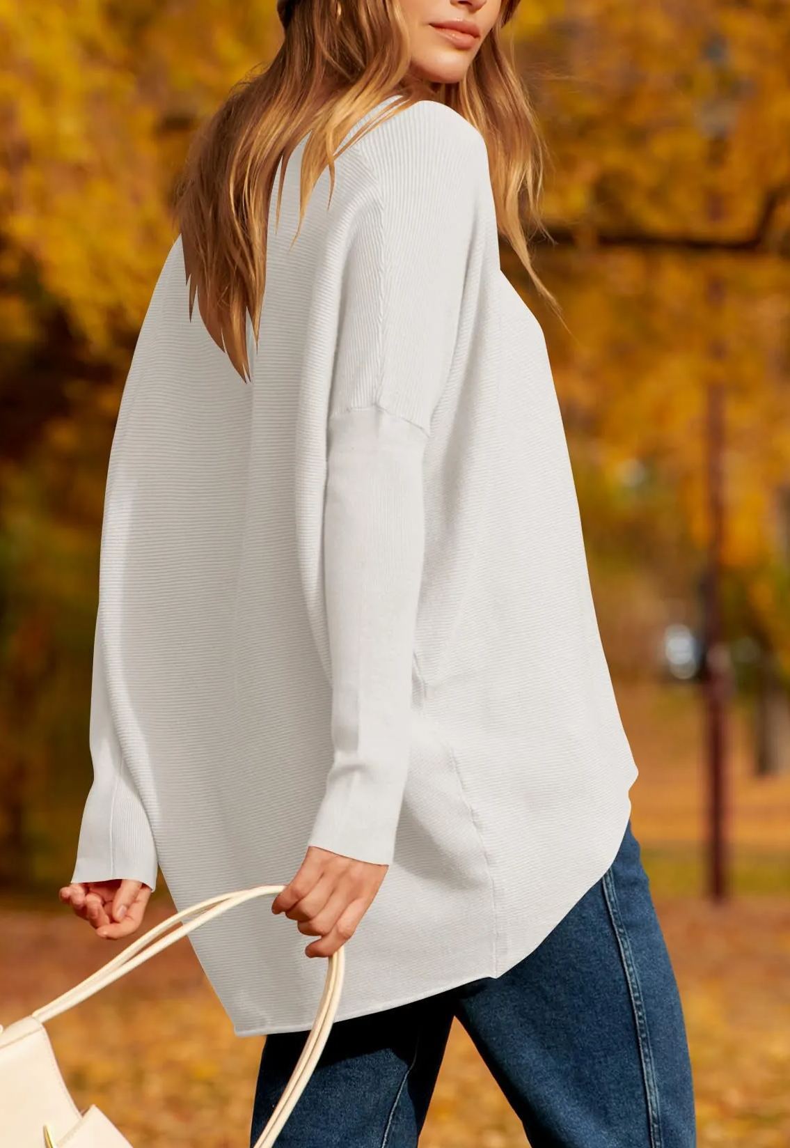 Women's Oversized Dolman Sleeve Knitted Pullover Casual Sweater(Buy 2 Free Shipping)