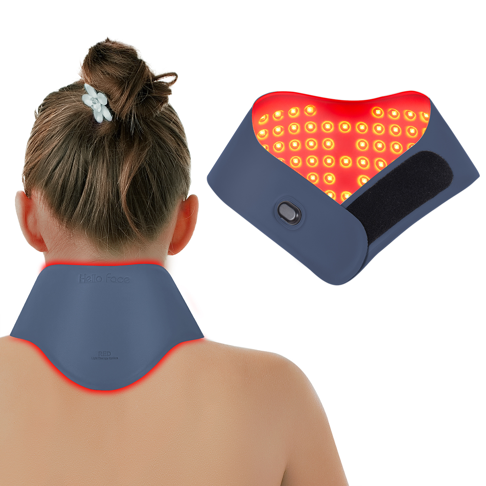 Home Use Beauty Equipment Tri-Chip LED Neck Care Device Red Light Therapy Neck Protector for Muscle Relax Pain Relief