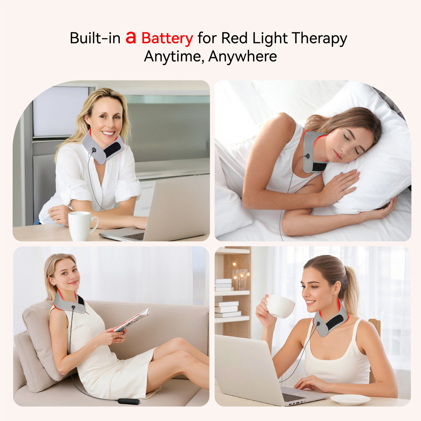 Home Use Beauty Equipment Tri-Chip LED Neck Care Device Red Light Therapy Neck Protector for Muscle Relax Pain Relief