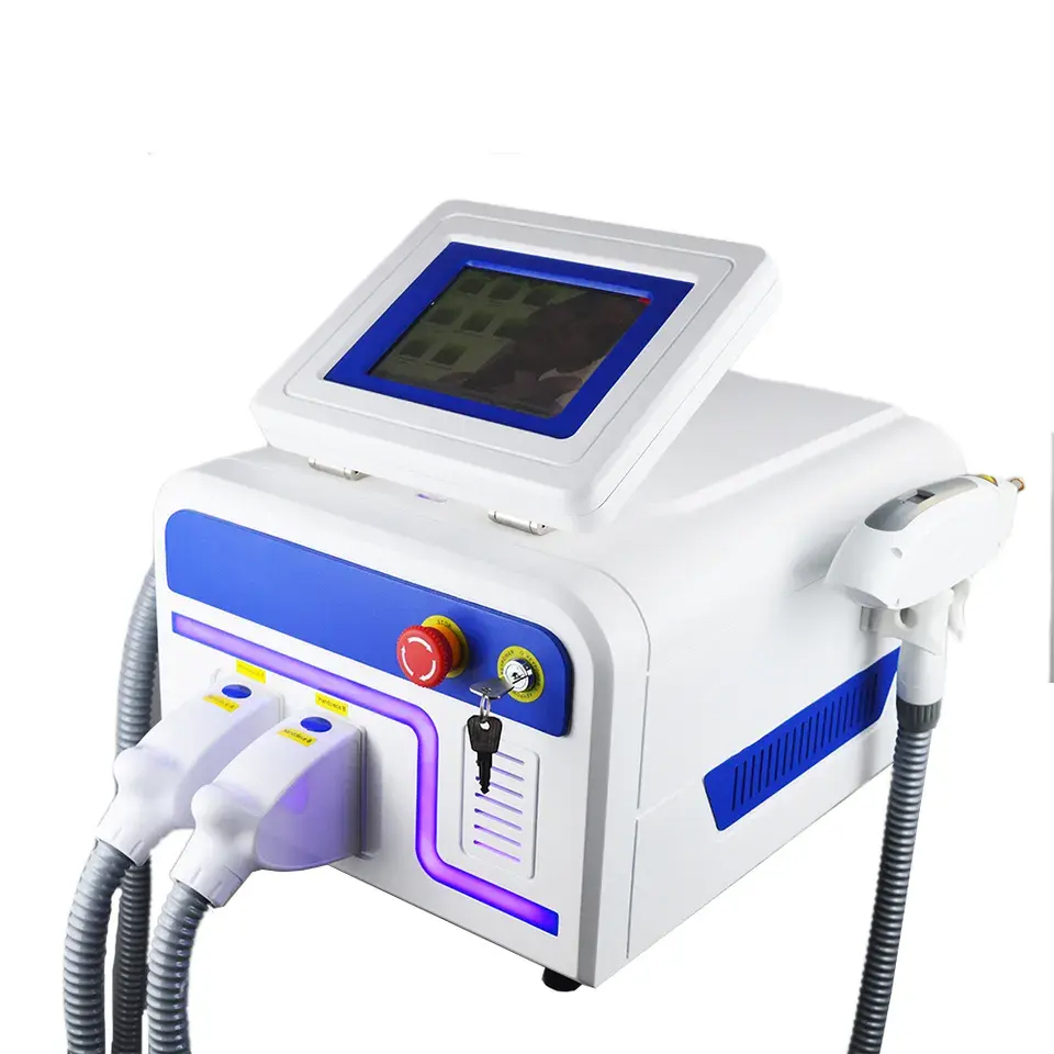 Portable 2 IN 1 nd yag laser tattoo removal opt ipl laser hair removal machine