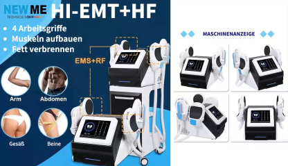 Portable 2 handles emslim muscle building fat burn body sculpting machine