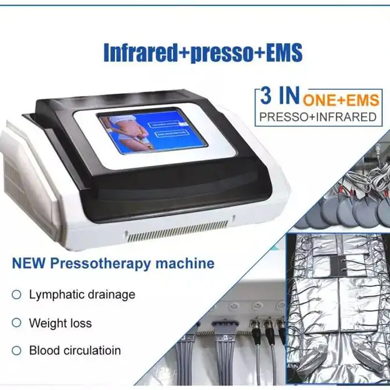 3 in 1 pressotherapy far infrared lymphatic drainage ems muscle stimulation machine